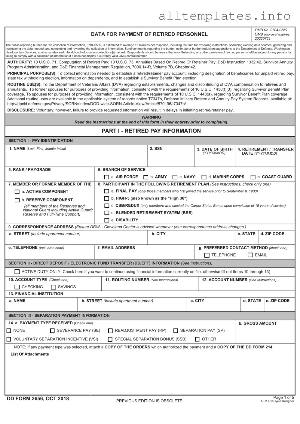 Fill Your DD 2656 Template