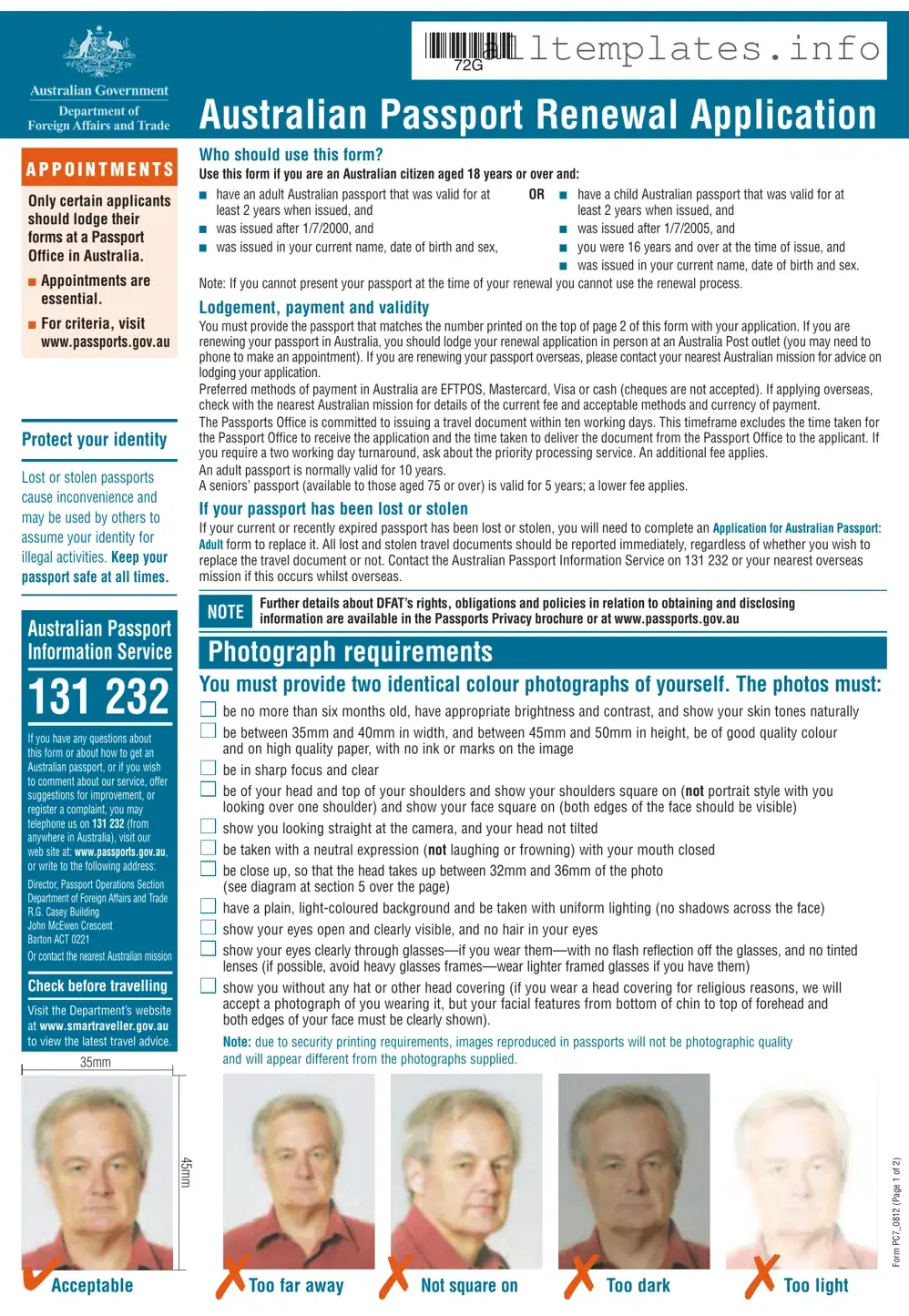 Fill Your Australian Passport Renewal Template