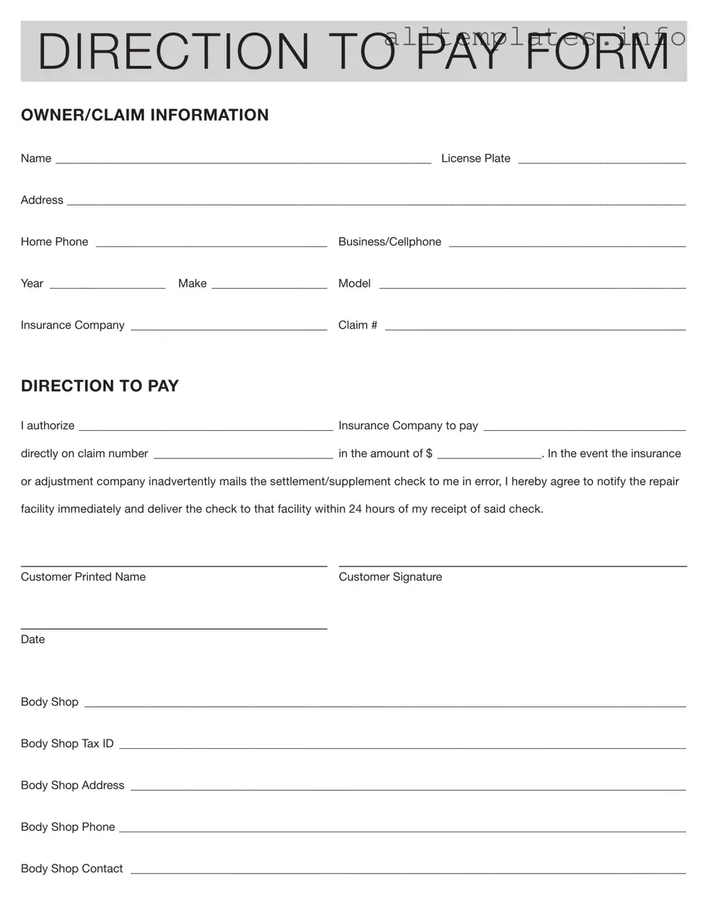 Fill Your Authorization And Direction Pay Template
