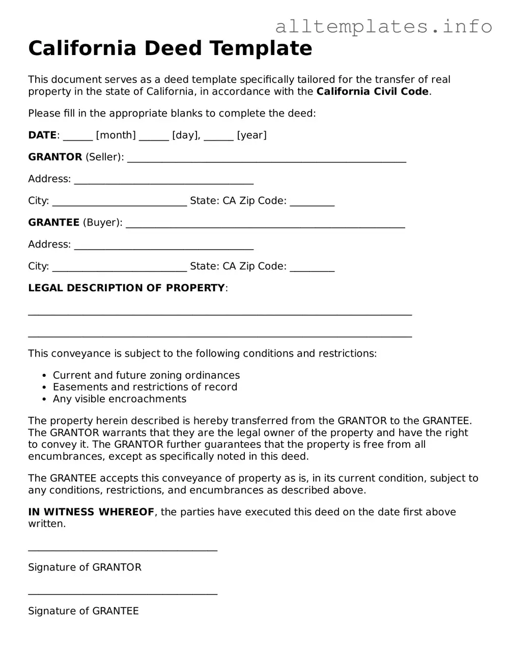 Attorney-Approved  Deed Document for California