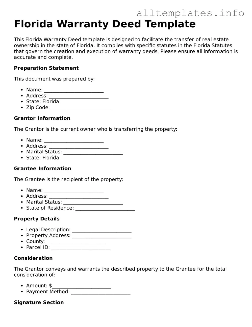 Attorney-Approved  Deed Document for Florida