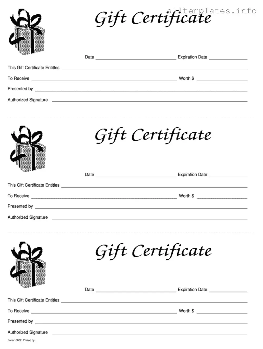 Fill Your Gift Certificate Template