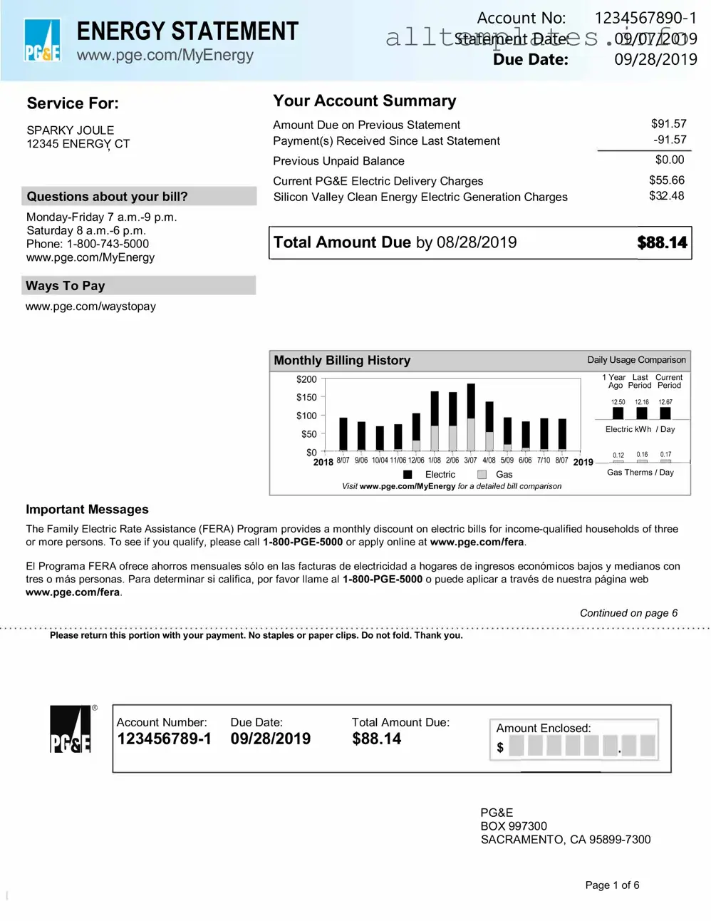Fill Your Utility Bill Template