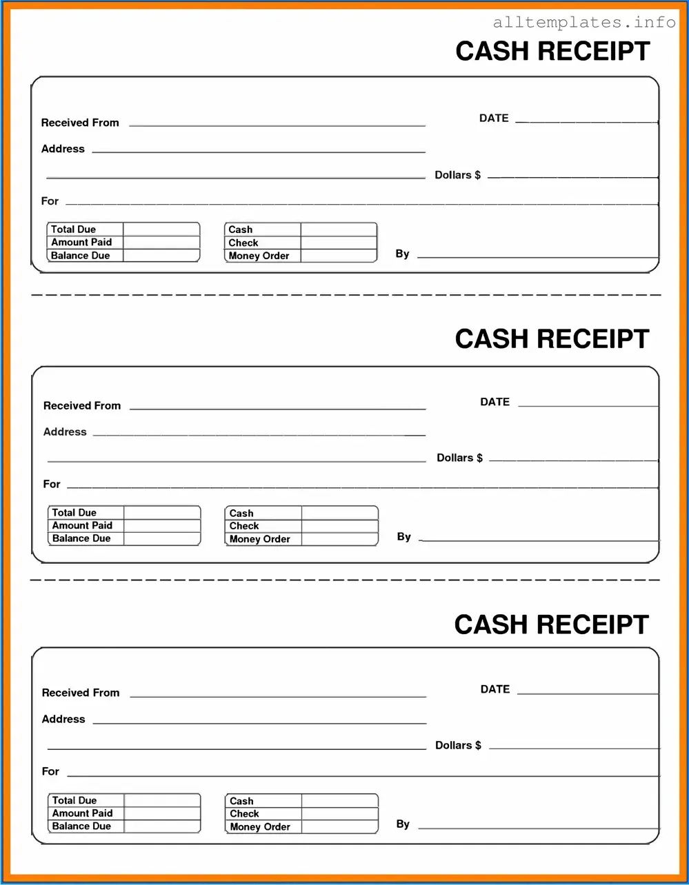 Fill Your Cash Receipt Template