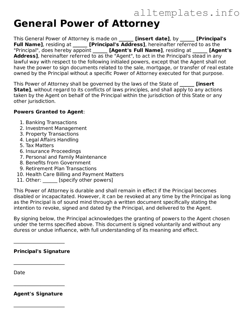 Fillable Power of Attorney Document