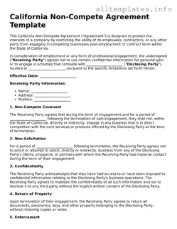 Attorney-Approved  Non-compete Agreement Document for California