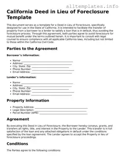 Attorney-Approved  Deed in Lieu of Foreclosure Document for California