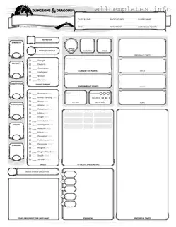 Fill Your Dnd Character Sheet Template