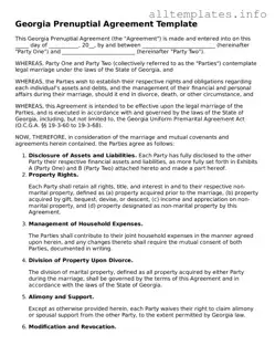 Attorney-Approved  Prenuptial Agreement Document for Georgia