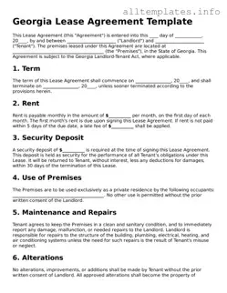 Attorney-Approved  Lease Agreement Document for Georgia