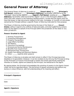 Fillable Power of Attorney Document