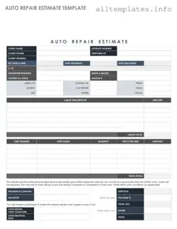 Fill Your Auto Repair Estimate Template