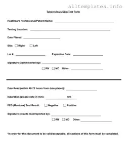 Fill Your Tb Test Template