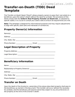 Fillable Transfer-on-Death Deed Document