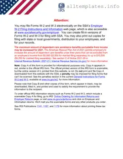 Fill Your IRS W-2 Template